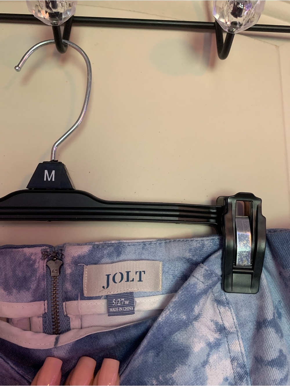 Jolt Blue and White Tie-Dye Mini Skirt - Picture 2 of 2